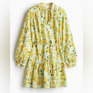 NWT. H&M Plumeti Cotton Dress White With Oranges. Sold out. Sz M